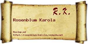 Rosenblum Karola névjegykártya